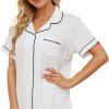 Womens Pajama Sets Short Sleeve Sleepwear Soft Button Down Nightwear Lounge Pj Set XS-XXL
