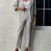 af60b32f-ba27-4251-80f1-434bb239d84d_efa45d0b-dbfe-40d5-a175-ad27c98bd020 Elegant Solid Color Pants Set, Single Breasted Lapel Balzer & High Waist Straight Leg Pants, Women's Clothing