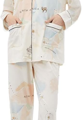 417p3va0HPL._AC_SL1200 Maternity & Nursing Knit Cotton Pajama Set Sleepwear Long Sleeve Top & Bottom Breastfeeding for Pregnant Women