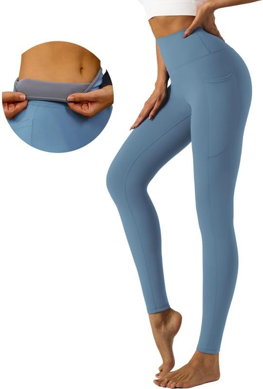 41kpH67aAxL._AC Womens Yoga Leggings Tummy Control Yoga Pants with Pockets High Waist Buttery Soft Workout Leggings