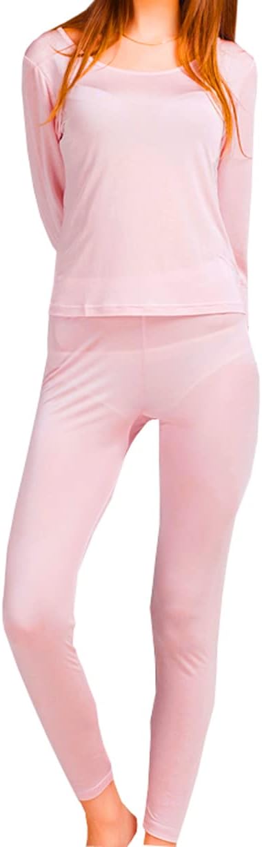 Womens Silk Long Underwear Mulberry Silk Long Johns Silk Thermal Underwear Sets Cold Weather Base Layer