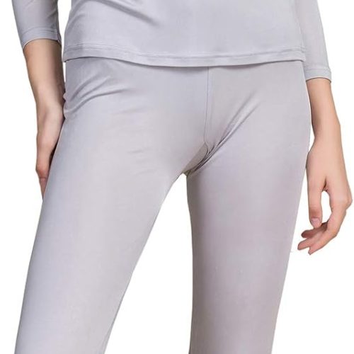 Womens Silk Long Underwear Mulberry Silk Long Johns Silk Thermal Underwear Sets Cold Weather Base Layer