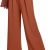 Women's Wide Leg Dress Pants High Elastic Waisted in The Back Business Work Causal Trousers Long Straight Suit Pants