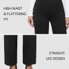 Wide Leg Dress Pants for Women Elastic High Waist Straight Leg Pants Business Casual Pull on Office Work Slacks