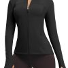 5199JMVEqyL._AC_SL1500 Workout Jackets for Women Full Zip Athletic Running Track Jacket with Pockets Slim Fit Yoga Jacket with Thumb Holes