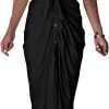 Women's Short Sleeve Satin Dress Button Down with Belt Maxi Shirt Dresses