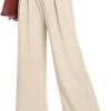 Women's Wide Leg Dress Pants High Elastic Waisted in The Back Business Work Causal Trousers Long Straight Suit Pants