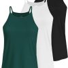 51J6ZZs9EpL._AC_SL1500 High Neck Tank Top for Women Camisole Trendy Sleeveless Shirts Loose Fit Cami Tanks 3 Pack