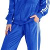 Womens Jogging Suits Sets Running Velour Outfit Zipper Warm Up 2 Pieces Hoodie and Pant Tracksuit