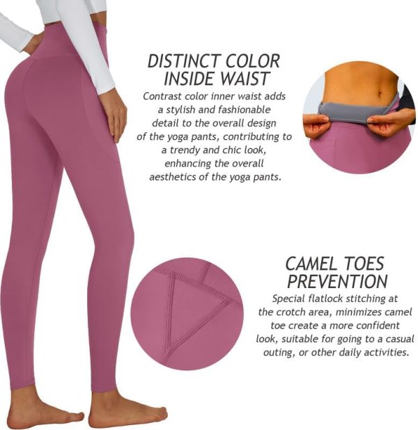 51SnQeWPxnL._AC Womens Yoga Leggings Tummy Control Yoga Pants with Pockets High Waist Buttery Soft Workout Leggings