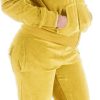 Womens Jogging Suits Sets Running Velour Outfit Zipper Warm Up 2 Pieces Hoodie and Pant Tracksuit