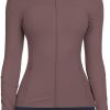 51TxWopeTuL._AC_SL1500 Workout Jackets for Women Full Zip Athletic Running Track Jacket with Pockets Slim Fit Yoga Jacket with Thumb Holes