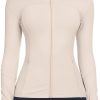 51WwIXx7bOL._AC_SL1500 Workout Jackets for Women Full Zip Athletic Running Track Jacket with Pockets Slim Fit Yoga Jacket with Thumb Holes