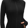 51XrDxt3plL._AC_SL1500 Womens Sports Running Yoga Jacket Slim Fit Full Zip Track Jacket Turtleneck Workout Jacket
