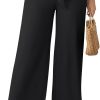 51ZyHcGVo3L._AC_SL1500 Womens Wide Leg Lounge Pants High Waisted Business Work Casual Pants Adjustable Tie Knot Loose Trousers with Pocket