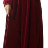 Women's Long Sleeve Nightgown Velvet Sleep Dress Ruffle Crew Neck Mid-length Nightdress
