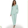 Womens Bamboo Pajama Set Long Sleeve Button Down, Soft Pj Pants with Pockets, Lightweight Sleepwear Loungewear