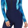 51tFagEgjsL._AC_SL1000 Women's One Piece Long Sleeve Rash Guard Knee High Bathing Suits Swimsuit Sport Surfing Wear Athletic Swimwear