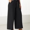 61-i3ApayUL._AC_SL1500 Womens Wide Leg Lounge Pants High Waisted Business Work Casual Pants Adjustable Tie Knot Loose Trousers with Pocket