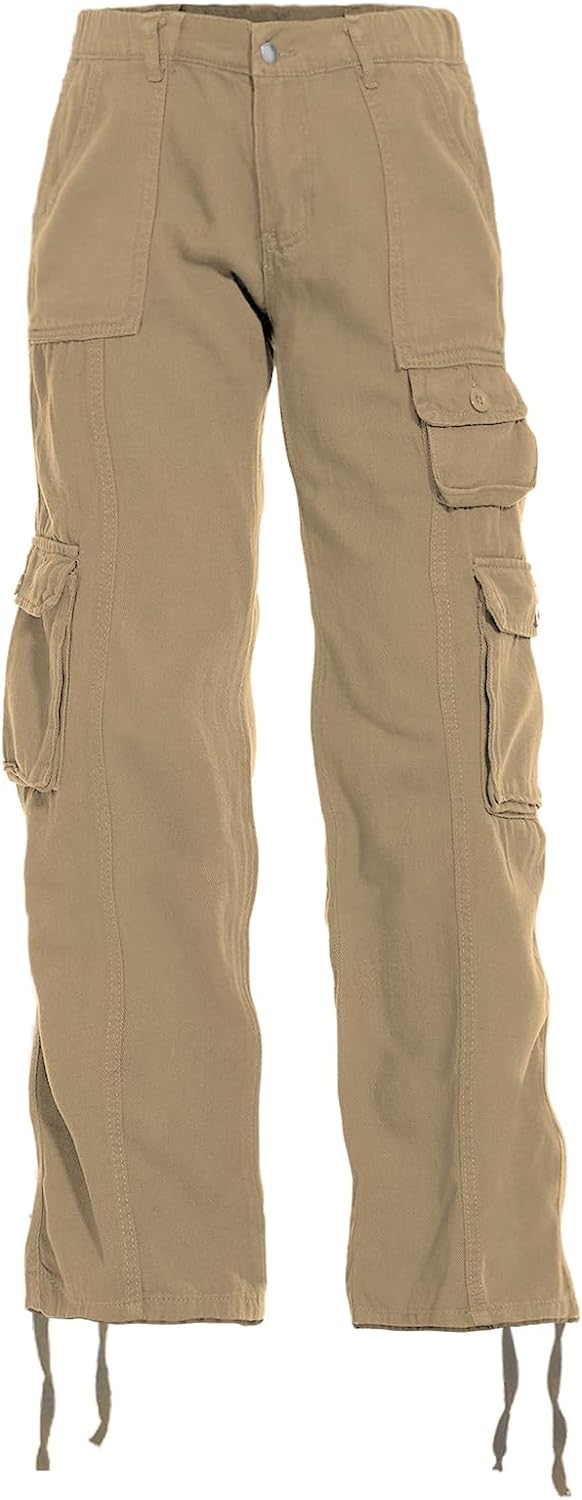 61-tu_gfzeL._AC_SL1500 Women's Hiking Cargo Pants Joggers Cotton Casual Military Army Combat Work Pants with 7 Pockets