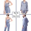 613cM6afH2L._AC_SL1500 6Pcs Womens Silk Satin Pajama Sets Pj Sets Long Pjs Set Pajamas Sleepwear Camisole Sexy Cami