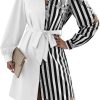 Womens Button Down Shirt Dresses with Belt Button Up Tunics Long Sleeve Blouse Tops