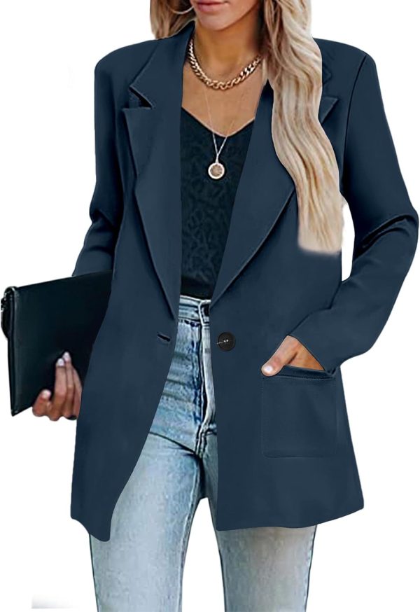 Womens Casual Blazers Oversized Open Front Cardigan Long Sleeve Work Office Blazer Jackets S-XXL