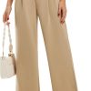 Libin Women's Wide Leg Pants High Waisted Work Dress Pants Loose Fit Back Elastic Waist Business Casual Trousers Office