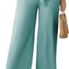 617bffVys1L._AC_SL1500 Womens Wide Leg Lounge Pants High Waisted Business Work Casual Pants Adjustable Tie Knot Loose Trousers with Pocket