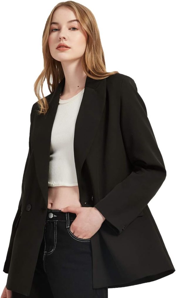 617o6-AYcEL._AC_SL1200 Women's Casual Long Sleeve Lapel Oversized Button Work Office Blazer Suit Jacket