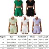 2 Piece Tennis Dress for Women High Waist Pleated Tennis Skirt with Shorts Short Sleeve Crop Golf Workout Skirts Sets