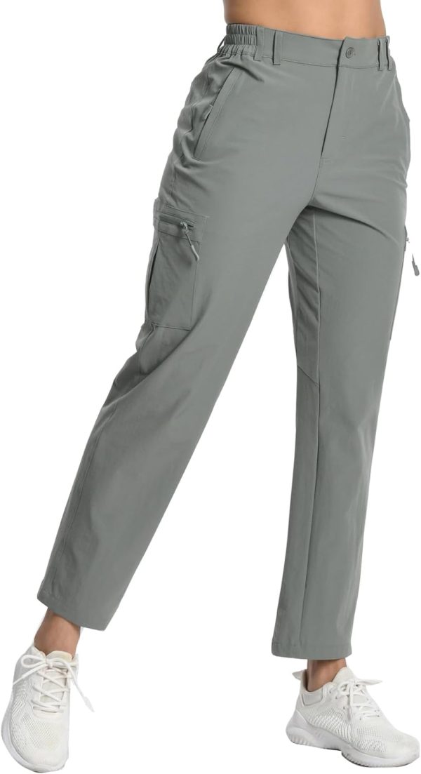 Womens Cargo Hiking Pants - Travel Lightweight Water Resistant 4 Pockets Casual Quick Dry Athletic Climbing Pants