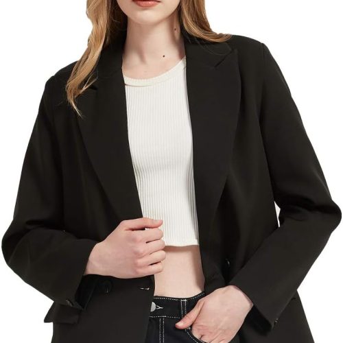 61Hv6d2ByxL._AC_SL1200_b0a8e079-156a-4d91-b588-9040a8077228 Women's Casual Long Sleeve Lapel Oversized Button Work Office Blazer Suit Jacket
