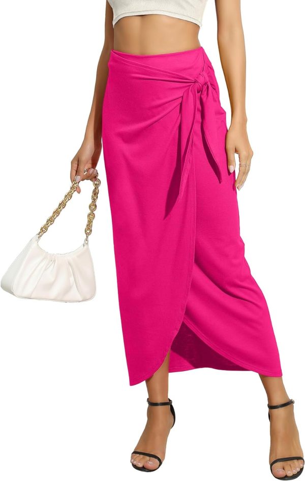 61Ke25hx7rL._AC_SL1500_f632db50-ea33-42fc-82f7-2432fd4cfb10 Women’s Maxi Skirt High Waist Wrap Pencil Long Skirts for Women Slim Boho Draped Front Bodycon Dresses