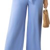 61Krs6uR6AL._AC_SL1500 Womens Wide Leg Lounge Pants High Waisted Business Work Casual Pants Adjustable Tie Knot Loose Trousers with Pocket