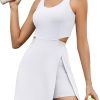 Womens Tennis Dress with Built in Shorts and Bra Athletic Workout Exercise Golf Dress Backless Cut-Out Active Dress