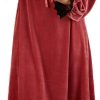 Women's Long Sleeve Nightgown Velvet Sleep Dress Ruffle Crew Neck Mid-length Nightdress