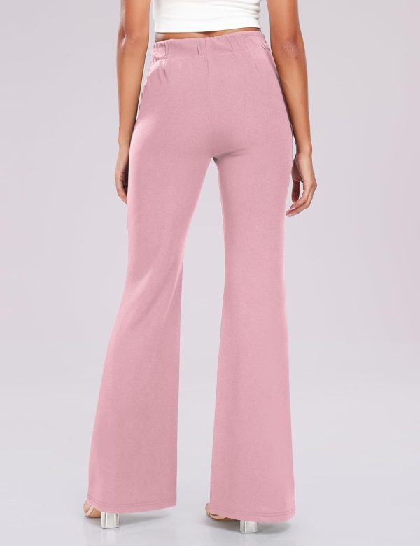 Women's High Waist Casual Wide Leg Pants, Button Dress Pants for Women, Work Pants with Pockets for Women Office.