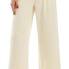 Libin Women's Wide Leg Pants High Waisted Work Dress Pants Loose Fit Back Elastic Waist Business Casual Trousers Office