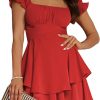 Women Graduation Dress Spaghetti Straps Sleeveless Short Dresses Y2k Low Cut Bodycon Going Out A-Line Mini Dress