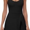 61Tfpr7yOhL._AC_SL1500 Tennis Dress for Women U Neck Athletic Dress with Built in Shorts and Bra for Sleeveless Side Slit Flare Mini Dresses