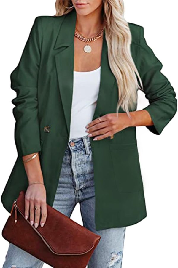 Womens Casual Blazers Oversized Open Front Cardigan Long Sleeve Work Office Blazer Jackets S-XXL