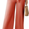 61UCjmjEbBL._AC_SL1500 Womens Wide Leg Lounge Pants High Waisted Business Work Casual Pants Adjustable Tie Knot Loose Trousers with Pocket