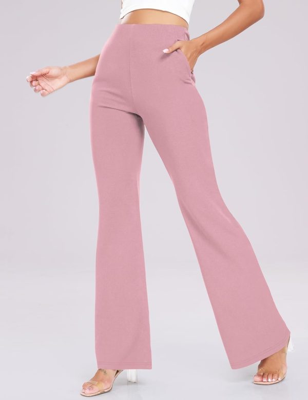 Women's High Waist Casual Wide Leg Pants, Button Dress Pants for Women, Work Pants with Pockets for Women Office.
