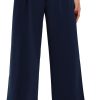 Libin Women's Wide Leg Pants High Waisted Work Dress Pants Loose Fit Back Elastic Waist Business Casual Trousers Office