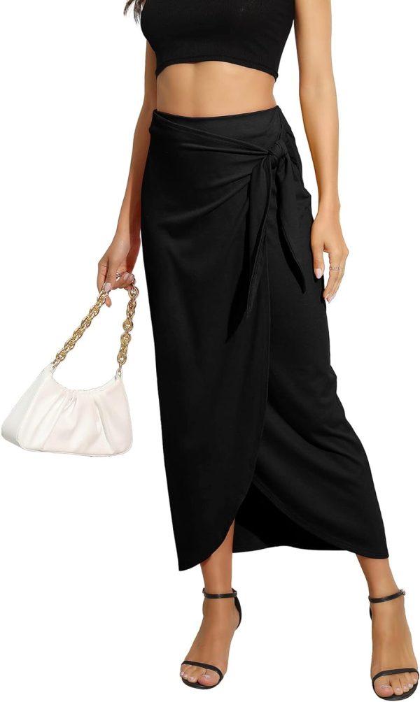 61Vf-GpG_dL._AC_SL1500_9f74cf4b-4cf6-403d-9171-5ba10da34d49 Women’s Maxi Skirt High Waist Wrap Pencil Long Skirts for Women Slim Boho Draped Front Bodycon Dresses