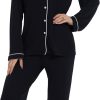 61Vn7pAX-HL._AC_SL1500 Button Up Pajamas for Women Long Sleeve Sleepwear Soft Loungewear Ladies Pjs Set XS-XXL