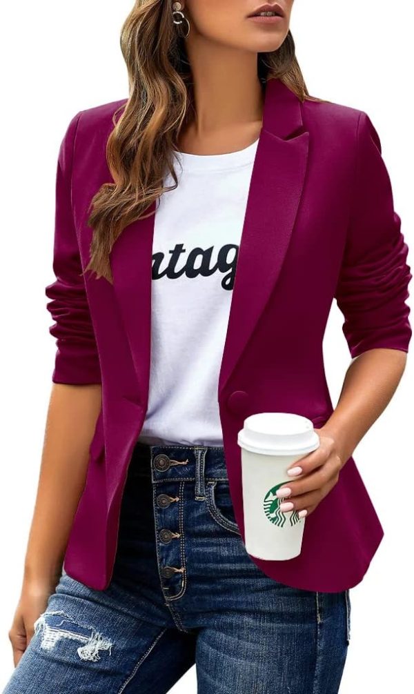 61VoqjxGOTL._AC_SL1024_47714c5e-8781-4fd2-a084-6ecbfd938475 Womens Casual Blazers Long Sleeve Lapel Button Slim Work Office Blazer Jacket