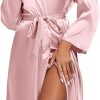 Women's 3Pcs Pajamas Satin Cami Top and Shorts with Robe Sleepwear Set
