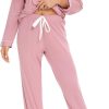 Pajamas Set Long Sleeve Womens Button Down Sleepwear Two Piece Nightwear Soft Pj Lounge Sets S-XXL